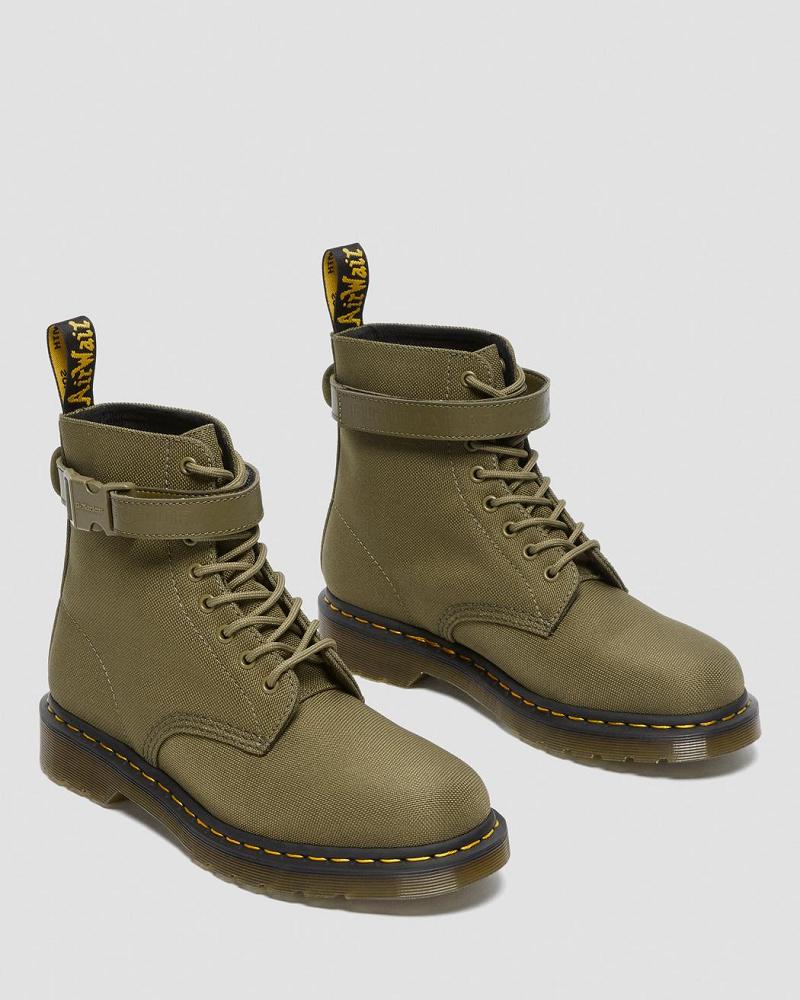 Olive Men's Dr Martens 1460 Futura Olive Strap Lace Up Boots | CA 511CTV